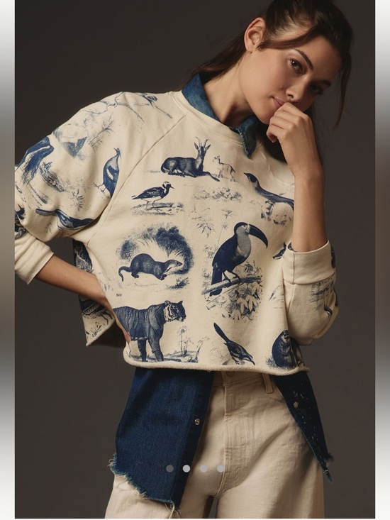 MOTHER Tops - Anthropologie MOTHER Boost Crop Sweatshirt